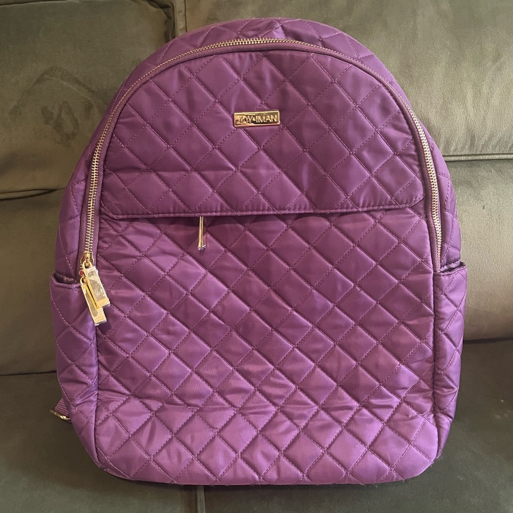 JOY & IMAN Quilted Couture Diamond Nylon Backpack